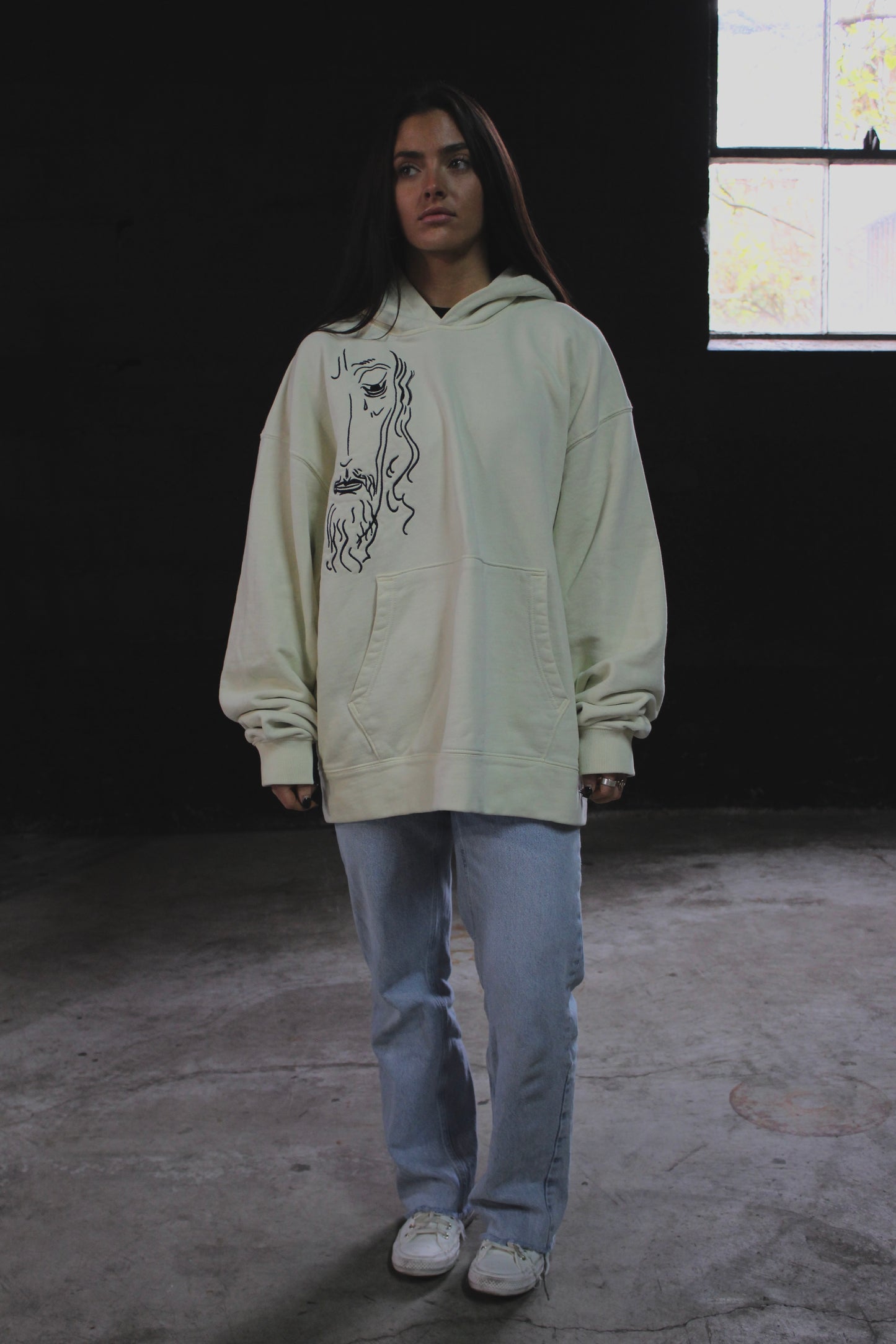 GRIEVED HOODIE / CREAM